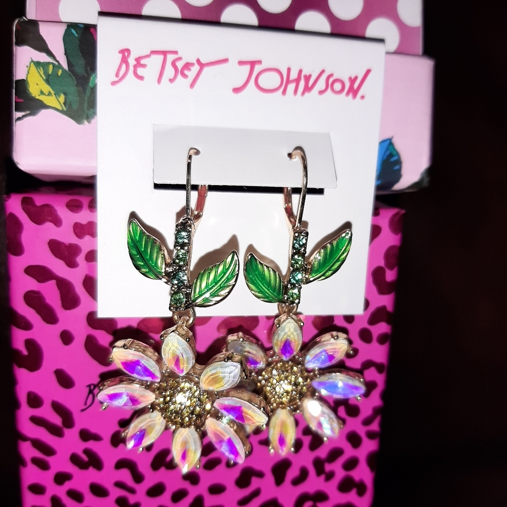 Betsey Johnson flower power earrings